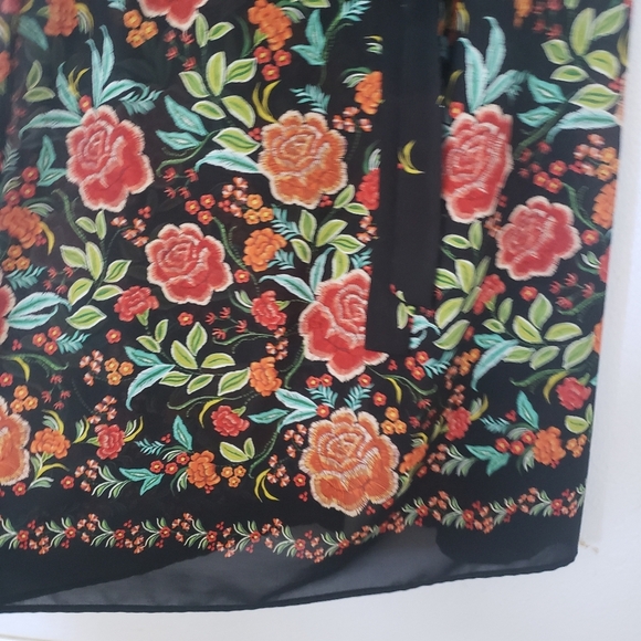 ZARA FLORAL PRINT KIMONO CAFTAN DRESS size M - Picture 6 of 13